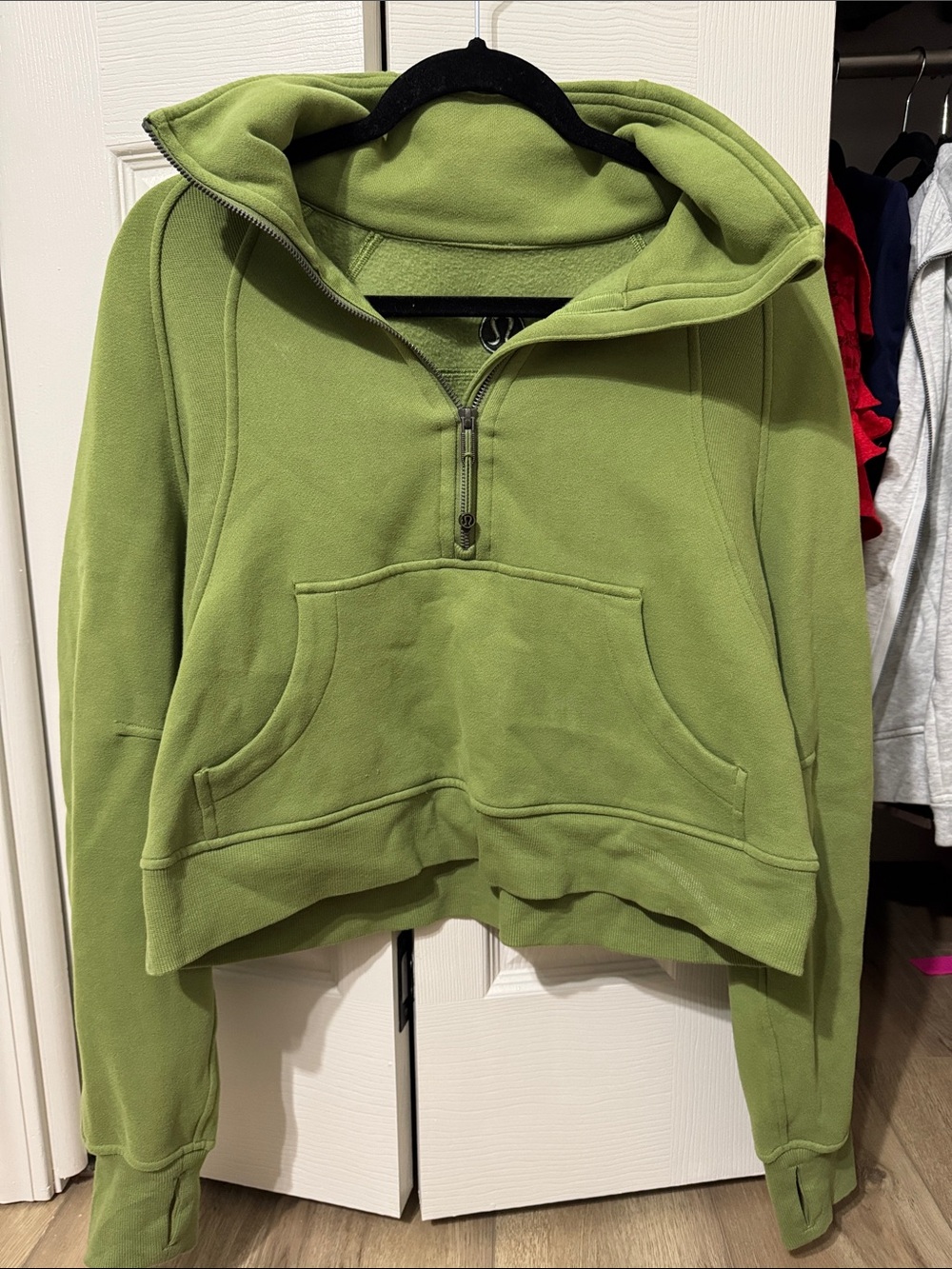 lululemon athletica Lime Green Half-Zip Fleece Hoodie